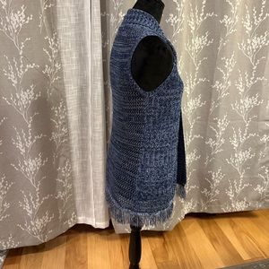 Cloud chaser girls sweater vest/cardigan; size XL/16 girls. White & blue.